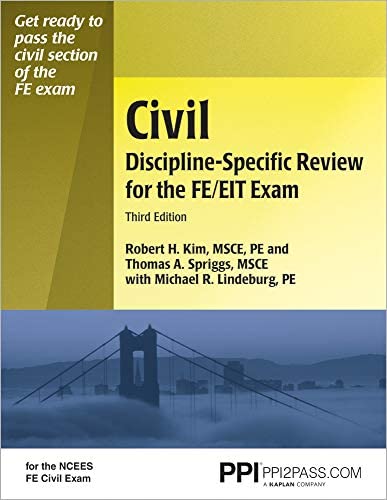 Book cover of Civil Discipline-Specific Review for the FE: EIT Exam by Michael Lindeburg Book cover of Civil Discipline-Specific Review for the FE: EIT Exam by Michael Lindeburg